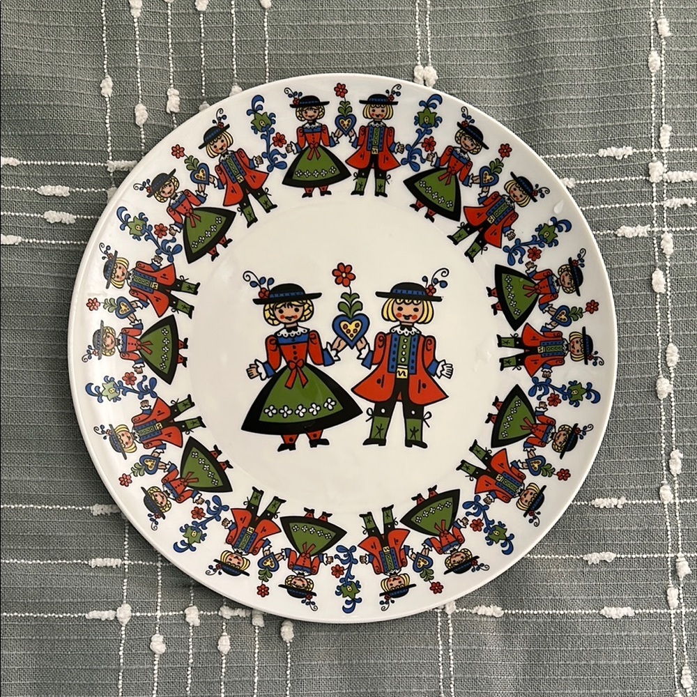 Vintage Colorful Folk Art Decorative Plate Seltmann Weiden Bavaria W. Germany